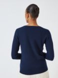 John Lewis Easy Cashmere V-Neck Jumper, Navy