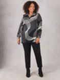 Live Unlimited Curve Swirl Print Tunic Top, Brown