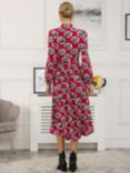 Jolie Moi Abstract Print Midi Dress, Plum