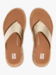 FitFlop Cork Wrap Sole Shimmering Metallic Flip Flops, Platino