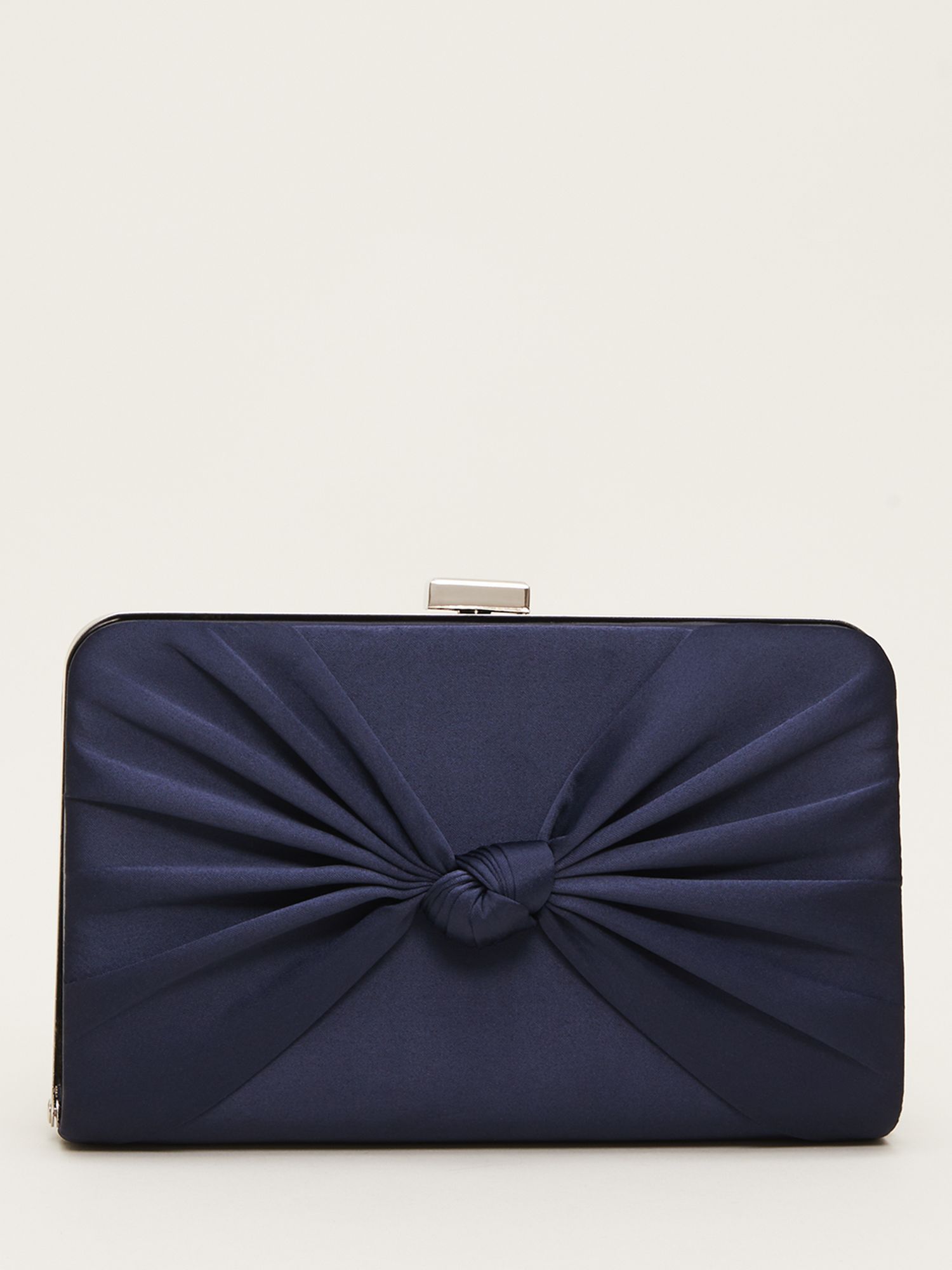 Navy and clearance silver clutch bag