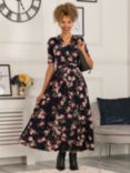 Jolie Moi Elisha Floral Print Jersey Maxi Dress, Navy