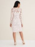 Phase Eight Petite Annika Tapework Dress, Antique Rose/Ivory