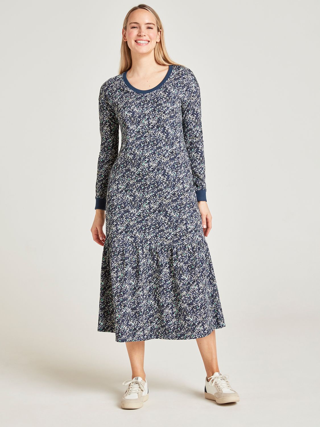 Thought Colette Fairtrade Organic Cotton Dress, Navy