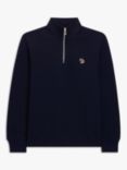 PS Paul Smith Zebra Embroidered Zip Neck Jumper, Blues