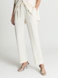 Reiss Petite Hailey Cropped Trousers, Cream