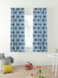 John Lewis Shark Pencil Pleat Pair Blackout Lined Children's Curtains