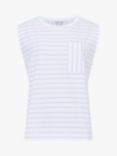 Great Plains Jersey Stripe Organic Cotton T-Shirt, White Blossom