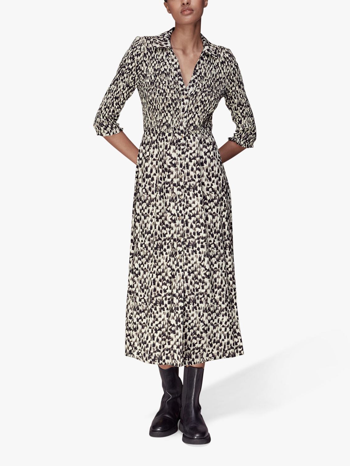 Whistles triangle outlet print shirt dress