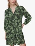 Whistles Daisy Meadow Print Mini Dress, Green/Multi, Green/Multi