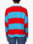 Whistles Cotton Stripe Rugby Shirt, Red/Multi