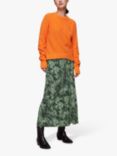Whistles Daisy Meadow Slip Skirt, Green/Multi