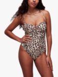 Whistles Leopard Print Swimsuit, Brown/Multi