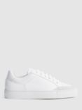 Reiss Ashley Leather and Suede Low Top Trainers, White