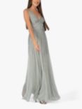 Lace & Beads Lorelai Embellished Maxi Dress, Sage Grey