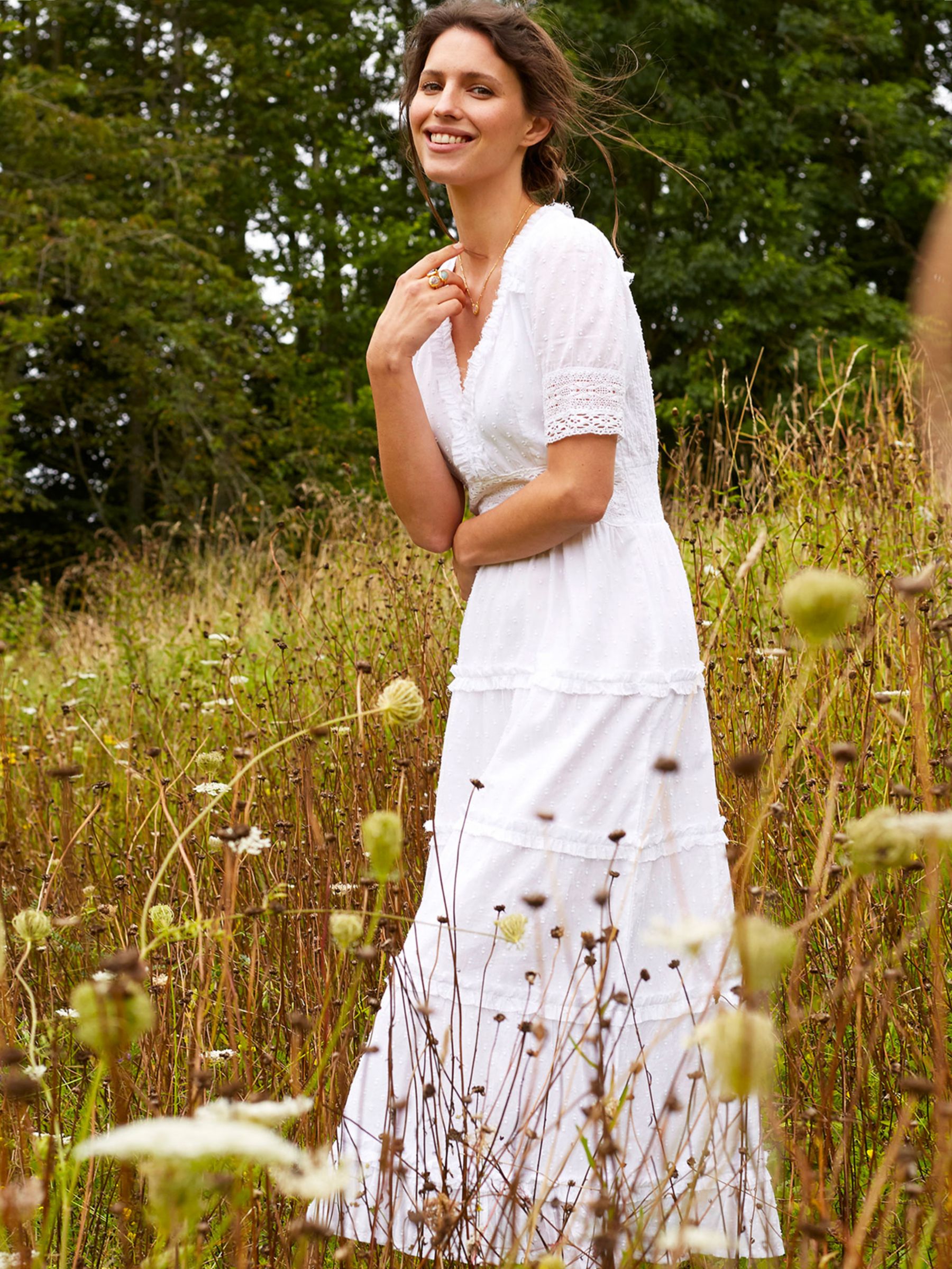 Aspiga Viola Organic Cotton Midi Dress, White