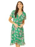 Yumi Floral Print Wrap Dress, Green