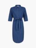 Celtic & Co. Plain Cotton-Linen Shirt Dress, Navy