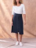 Celtic & Co. Linen Button Through Midi Skirt