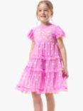 Angel & Rocket Kids' Luisa Embroidered Mesh Dress, Pink, Pink