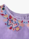 Angel & Rocket Kids' Theodora Embroidered Yoke Dress, Purple, Purple