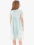 Angel & Rocket Kids' Daisy Embroidered Collar Mesh Dress, Pale Blue