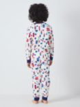 John Lewis Kids' London Bus Top & Bottoms Pyjama Set, White