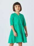 John Lewis Kids' Buton Down Check Dress, Vivid Green