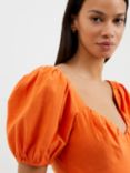 French Connection Alania Puff Sleeve Dress, Mandarin Orange