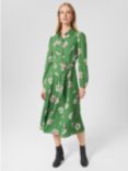 Hobbs Savannah Floral Print Shirt Dress, Pea Green/Multi, Pea Green/Multi