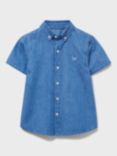 Crew Clothing Short Sleeve Chambray Denim Shirt, Blue