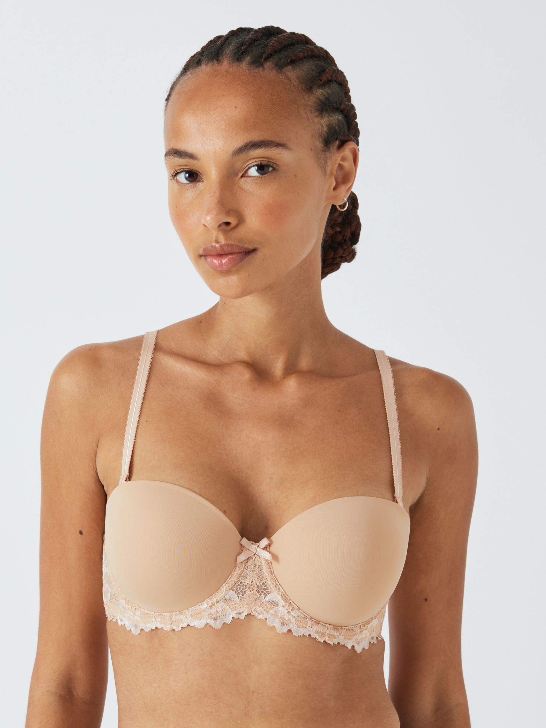 John Lewis Winged Boost Strapless Backless Bra, Almond at John Lewis &  Partners