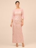 Adrianna Papell Sequin Embroidered Maxi Dress, Blush Pearl