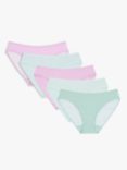 John Lewis Cotton Bikini Briefs, Pack of 5, Green/Pastel