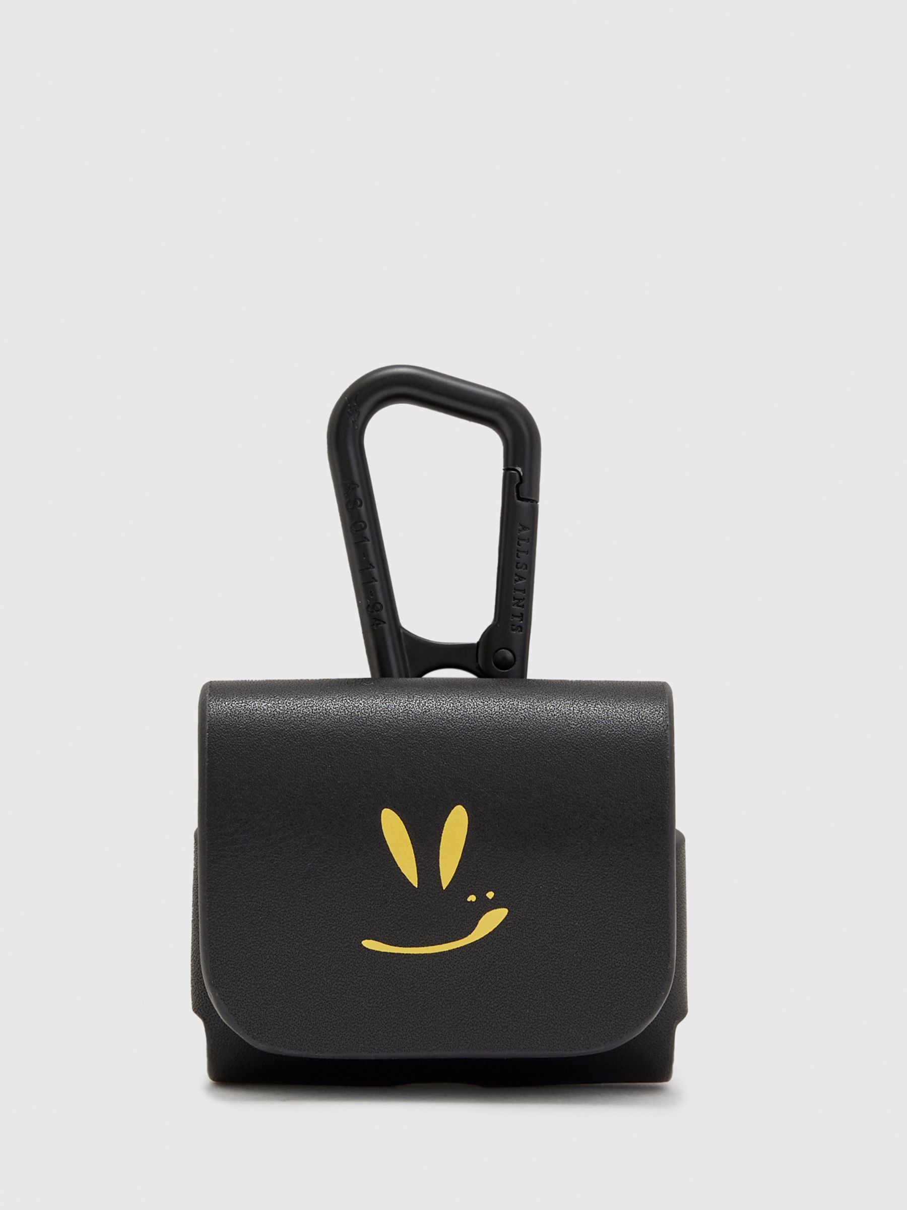 AllSaints Smile Leather AirPod Case, Black