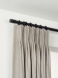 John Lewis Select Curtain Pole with Rings and Barrel Finial, Wall Fix, Dia.25mm