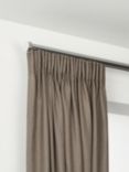 John Lewis Select Gliding Curtain Pole with Stud Finial, Wall Fix, Dia.30mm, Brushed Steel