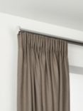 John Lewis Select Gliding Curtain Pole with Disc Finial, Wall Fix, Dia.30mm, Brushed Steel