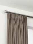 John Lewis Select Gliding Curtain Pole with Barrel Finial, Wall Fix, Dia.30mm, Brushed Steel