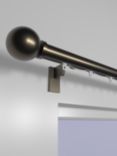 John Lewis Select Curl Gliding Curtain Pole with Ball Finial, Wall Fix, Dia.30mm, Satin Antique Brass