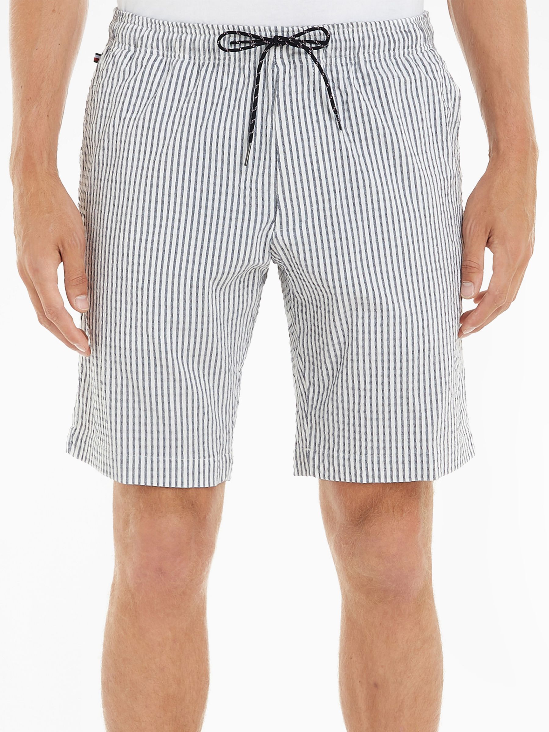 Tommy Hilfiger Harlem Seersucker Stripe Shorts, Aegean Sea/White at John  Lewis & Partners
