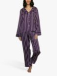 Fable & Eve Stripe Print Pyjama Set, Purple