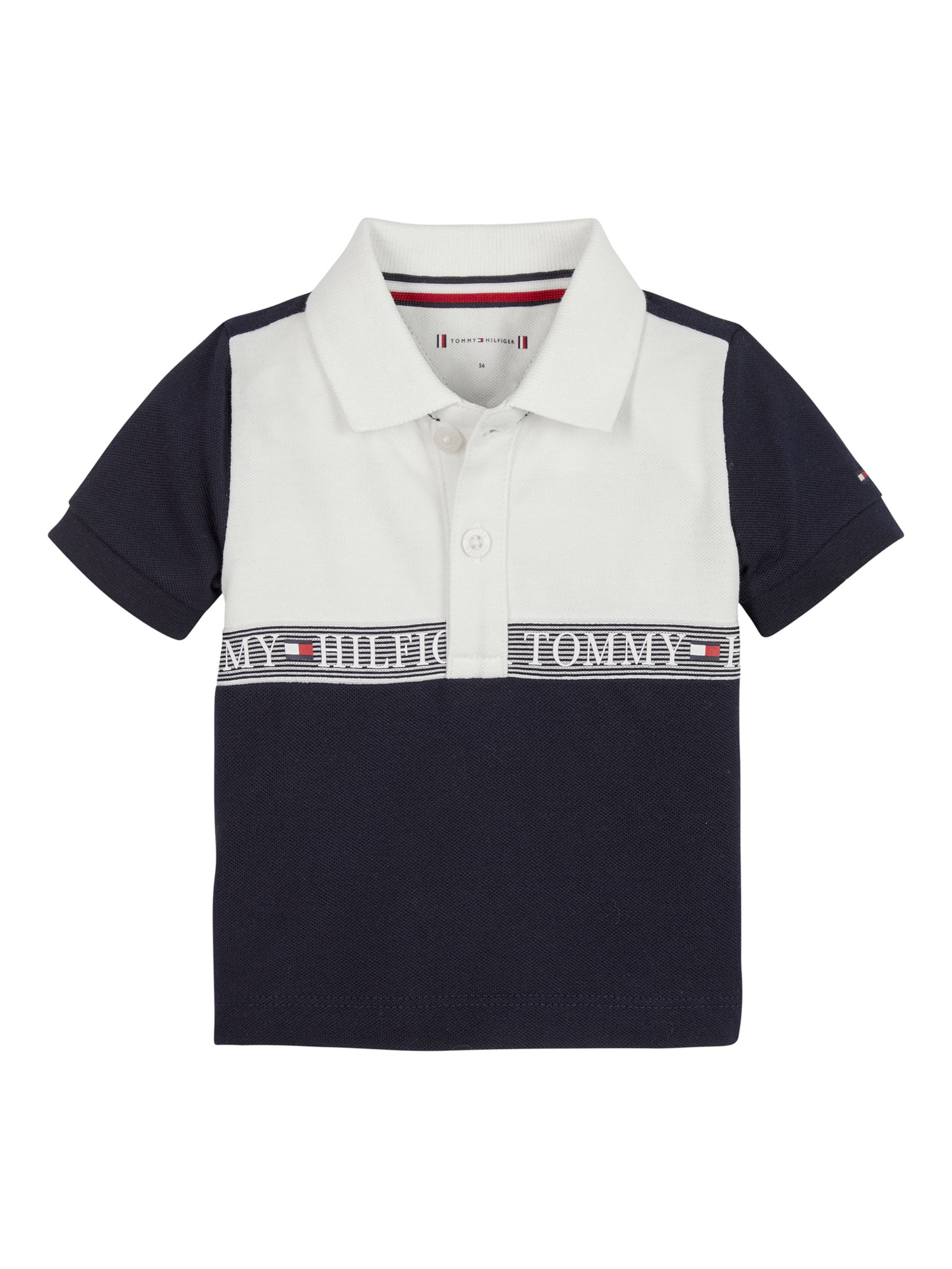 Tommy Hilfiger Baby Tape Logo Polo Shirt, Desert Sky at John Lewis &  Partners