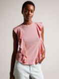 Ted Baker Kathley Ruffle Detail Linen Blend Top