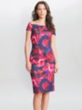 Gina Bacconi Miley Floral Print Bardot Dress, Multi, Multi