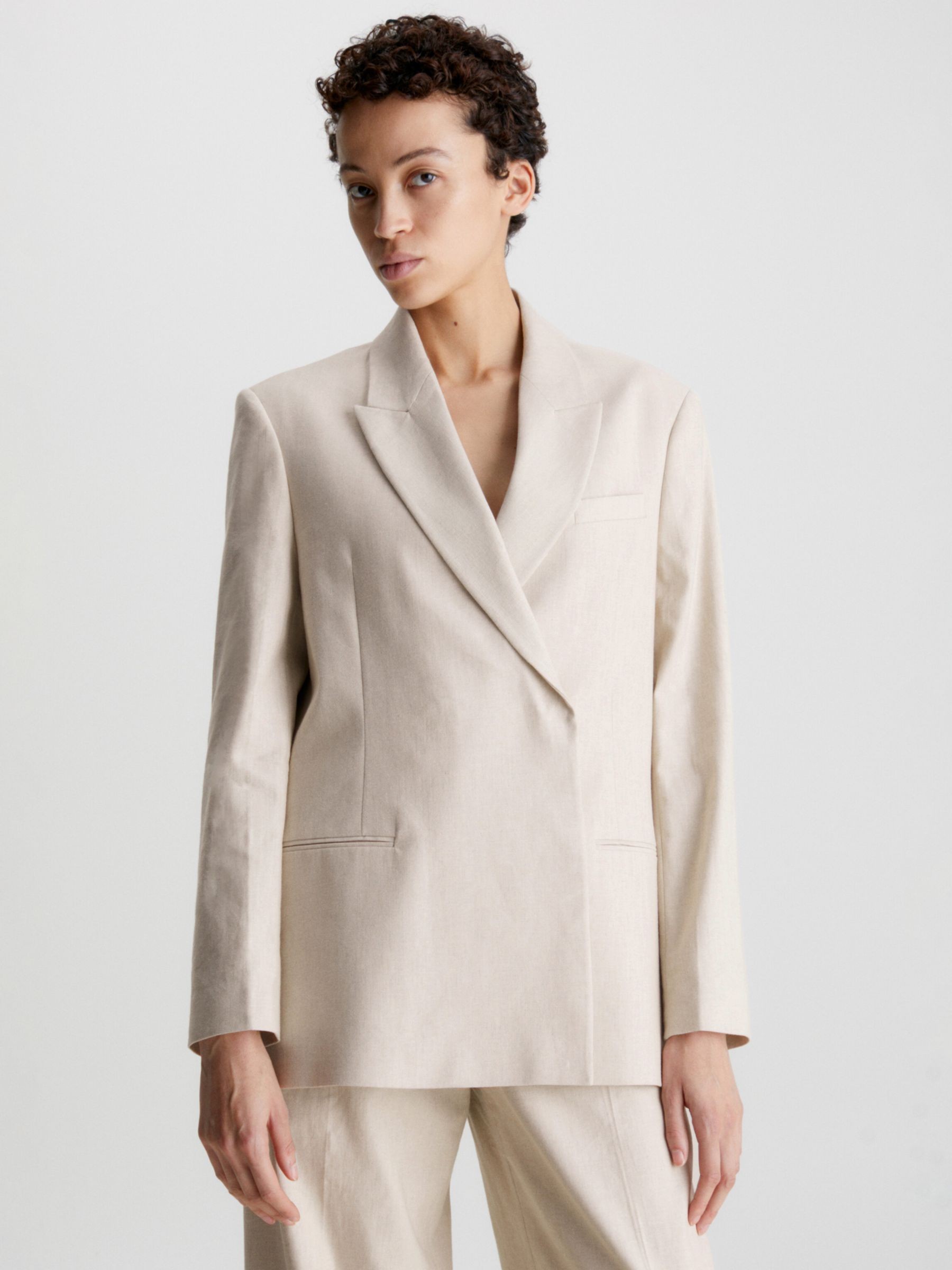Calvin Klein Women's Tailored Blazer, Beige