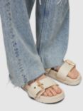 AllSaints Sian Leather Buckle Sandals, Chalk White