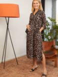 Isabella Oliver Kelsy Maternity Midi Dress, Brown Leopard