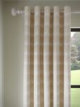 John Lewis Hive Weave Pair Lined Eyelet Curtains, Putty