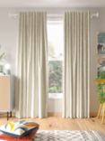 John Lewis ANYDAY Mila Print Pair Dimout/Thermal Lined Multiway Curtains, Putty